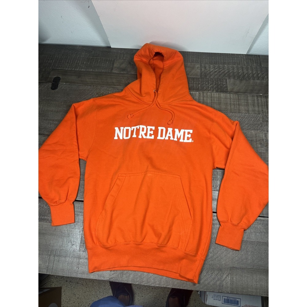 Mv Sport Notre Dame Hoodie Mens‎ S Orange Sports Kangaroo Pocket University